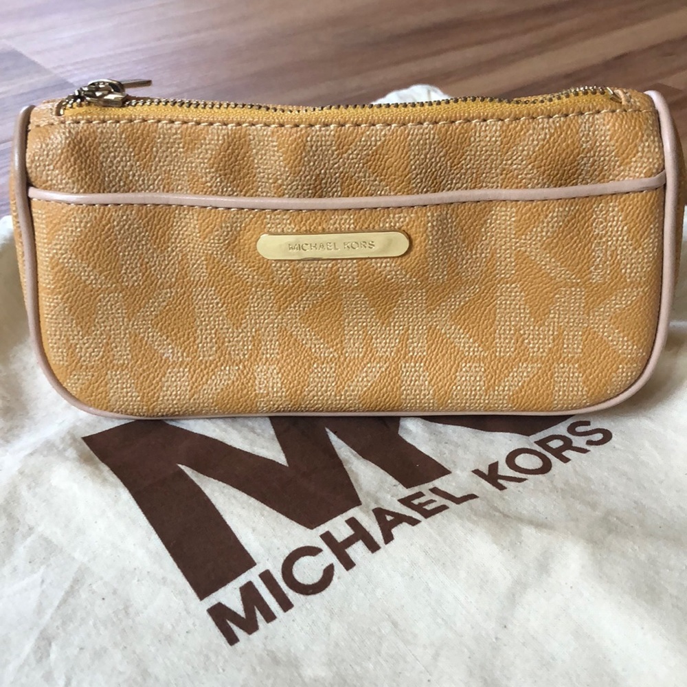 Michael Kors travel leather cosmetic bag